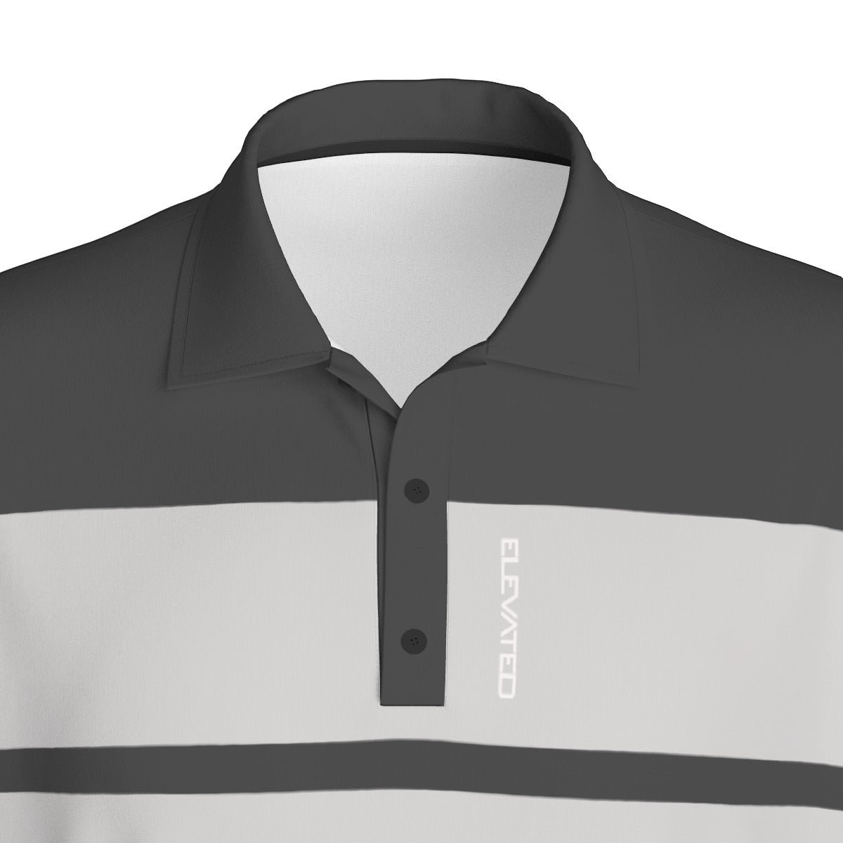Elevated Grey Strip Breathable golf polo